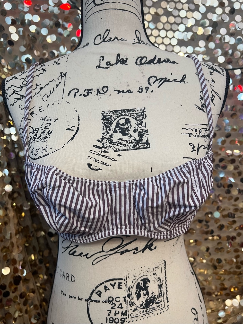 Victoria's Secret burgundy/purple & White Striped Bralette Camisole